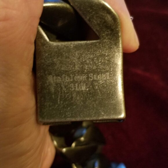 Heavy stainless steel Cuban link bracelet, small - Picture 6 of 9